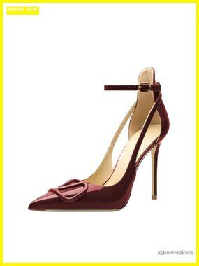 Pointed Toe Strappy Stiletto High Heel Pumps Faux Leather Party
